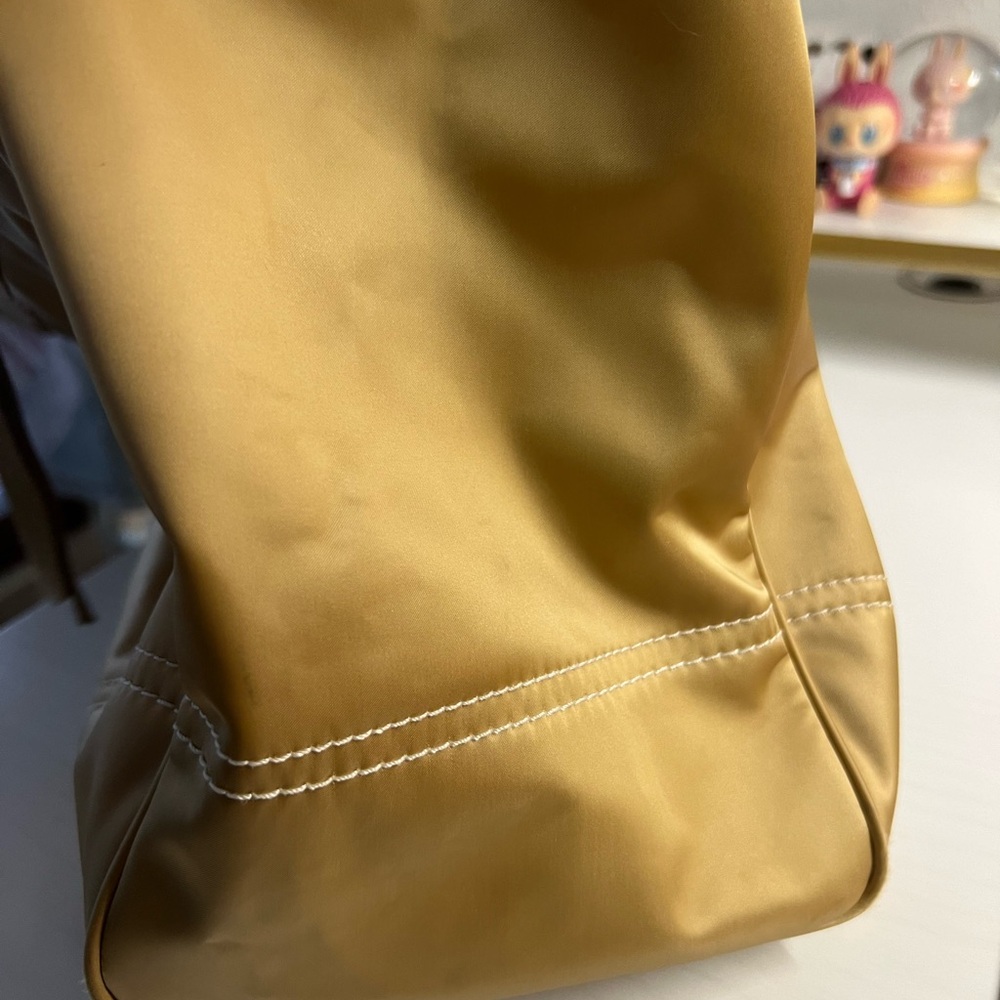 Coach Gold Tote Bag with Brown suede Accents - Picture 9 of 11